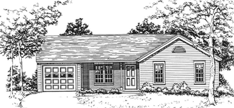 Front View of this 2-Bedroom,1355 Sq Ft Plan -124-1115