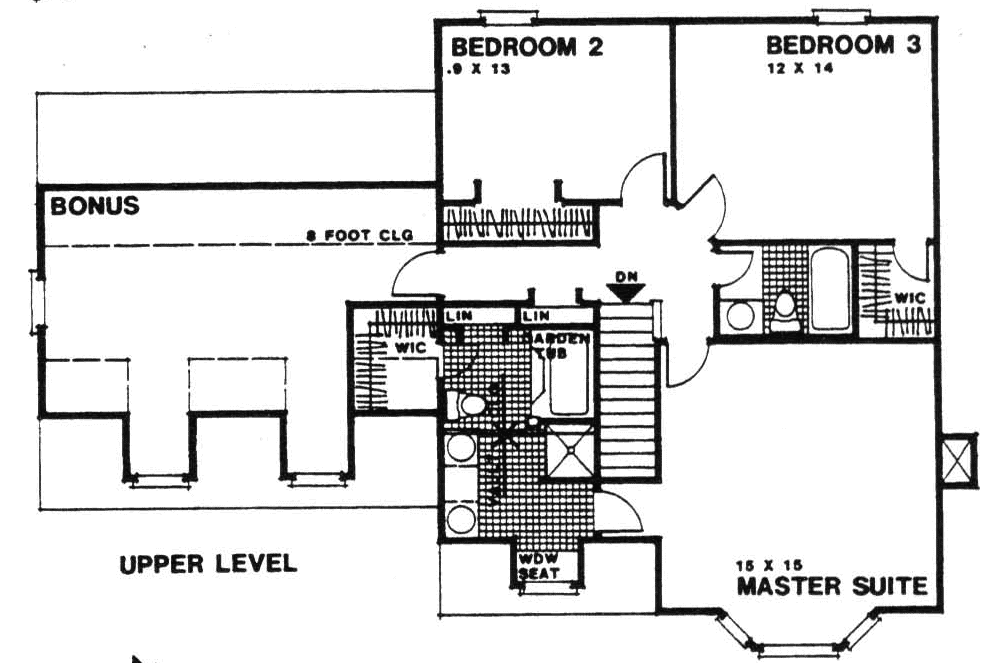 Upper Level of Colonial Plan #124-1123