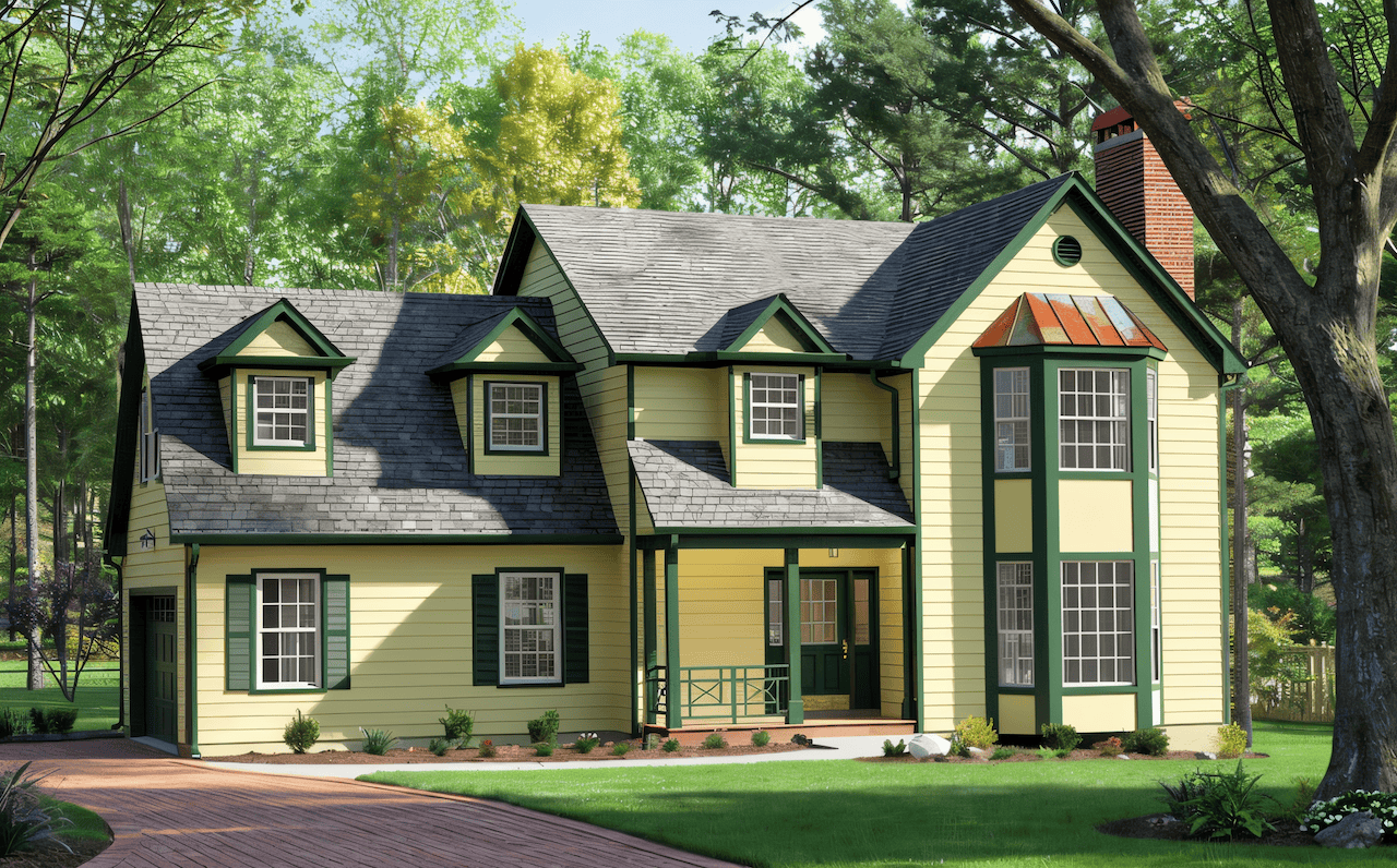 Colonial home (ThePlanCollection: Plan #124-1123)