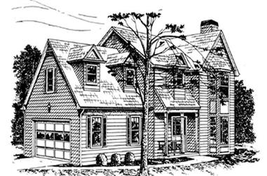 2-Bedroom, 1776 Sq Ft Colonial Home Plan - 124-1123 - Main Exterior