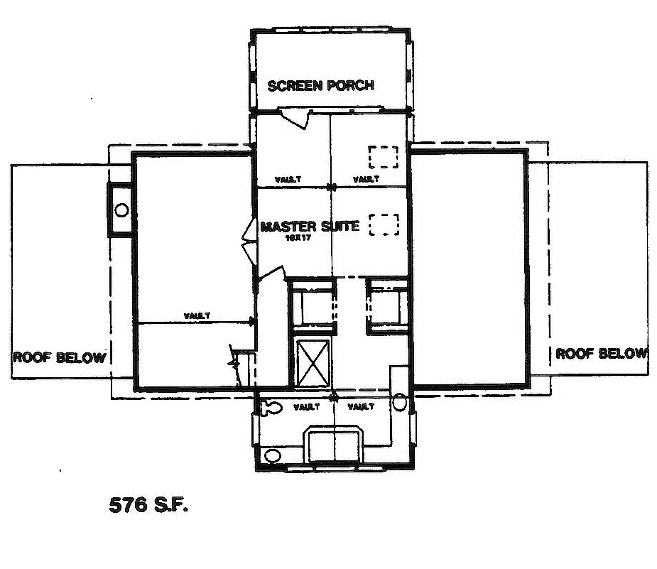 Upper Level of Contemporary Plan #124-1125