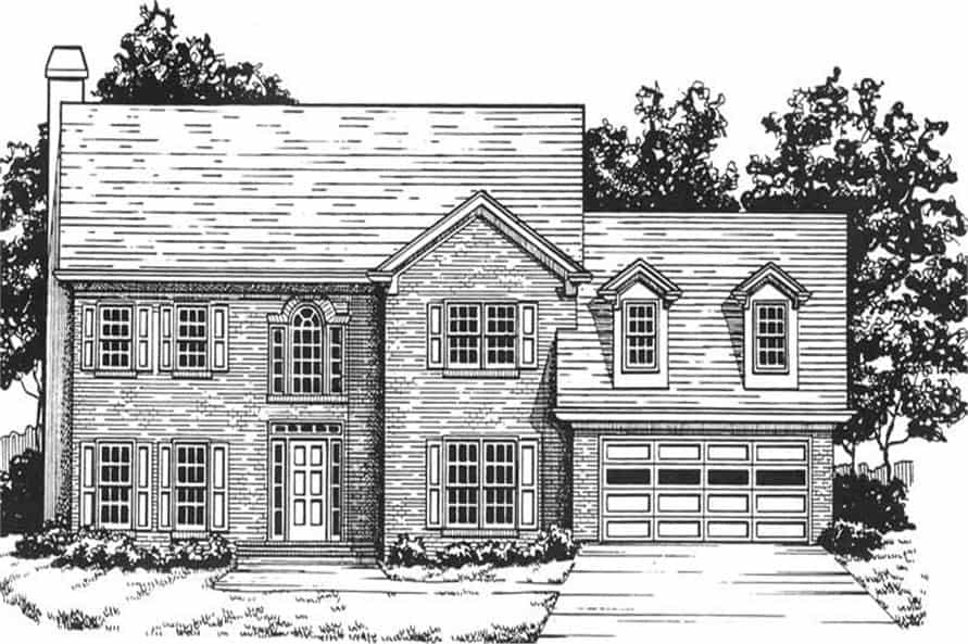 Front View of this 4-Bedroom,2711 Sq Ft Plan -124-1126