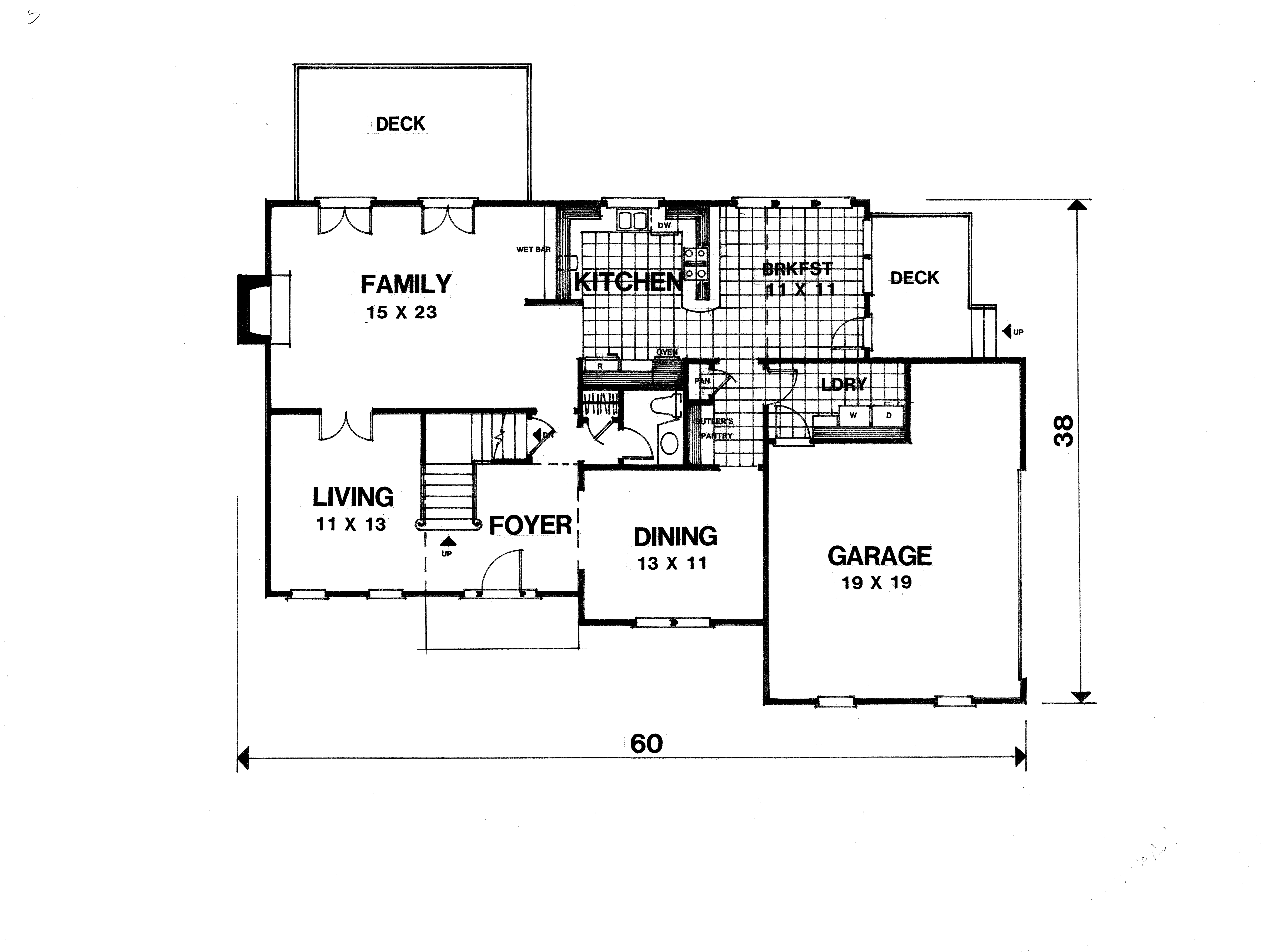 Main Level of Colonial Plan #124-1126