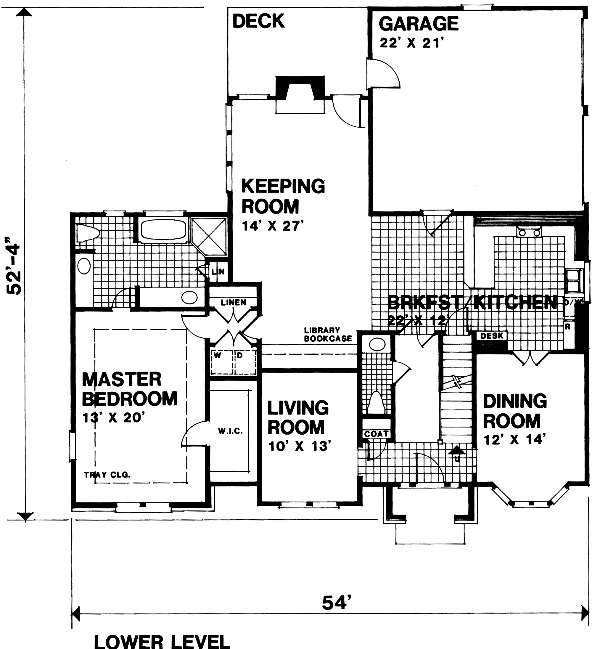 Floor Plan First Story of European Plan #124-1129