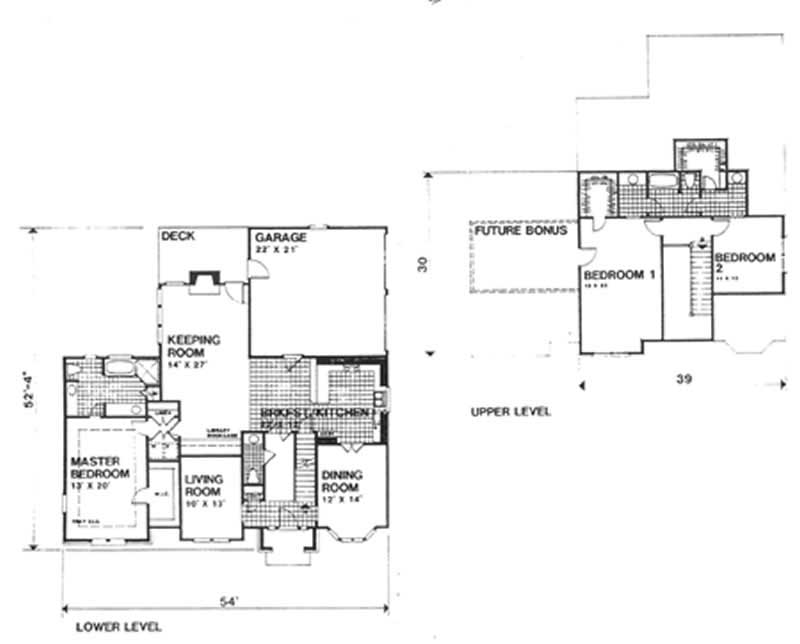 Floor Plan First Story of European Plan #124-1129