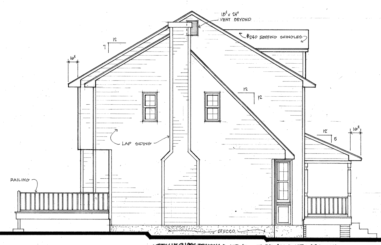 Home Plan Left Elevation of this 3-Bedroom,2235 Sq Ft Plan -124-1132