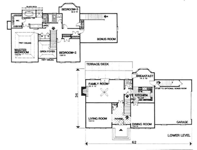Floor Plan First Story of European Plan #124-1133