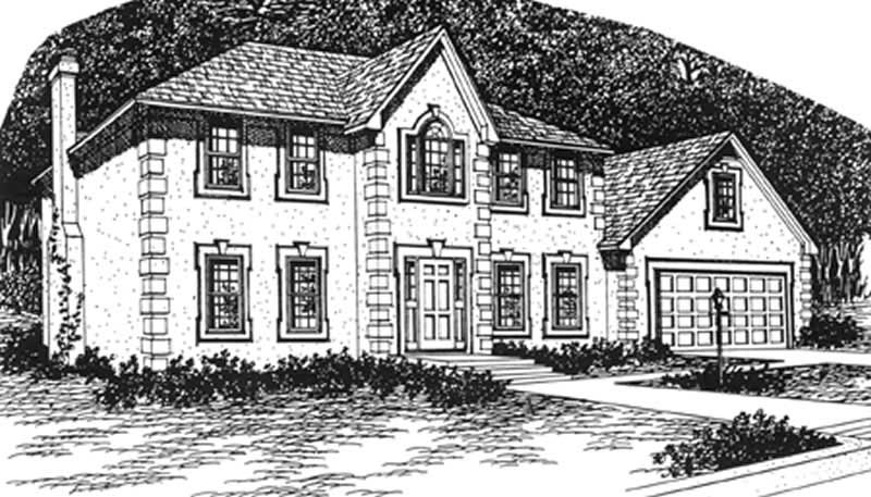 Colonial home (ThePlanCollection: Plan #124-1134)