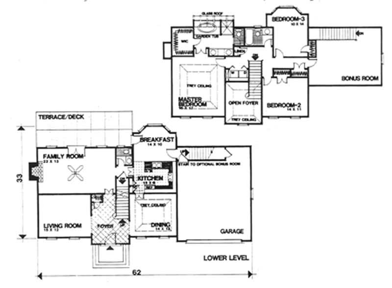 Floor Plan First Story of Colonial Plan #124-1134