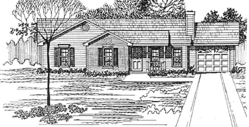 Front View of this 3-Bedroom,1180 Sq Ft Plan -124-1137