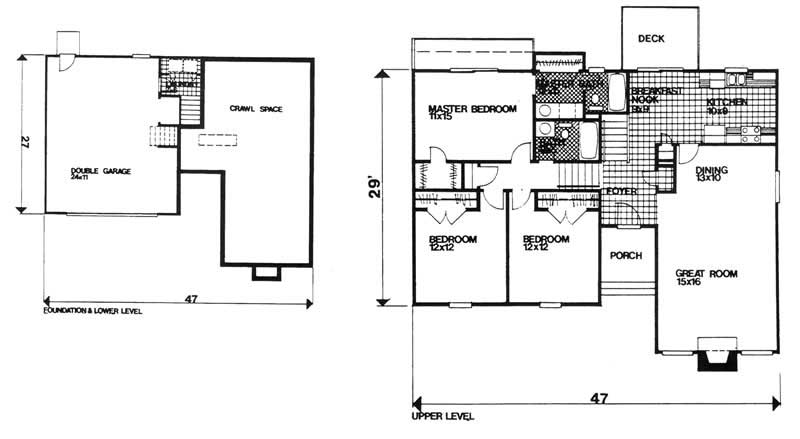 Floor Plan First Story of Contemporary Plan #124-1139