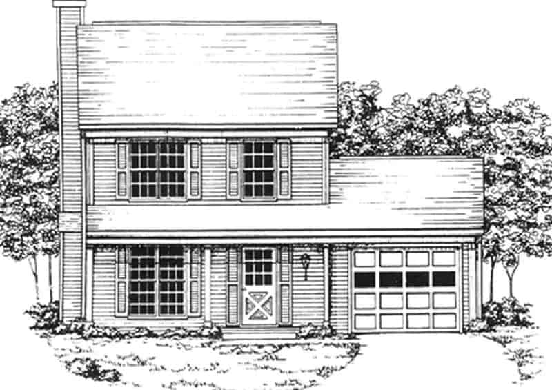 Front View of this 2-Bedroom,1212 Sq Ft Plan -124-1146