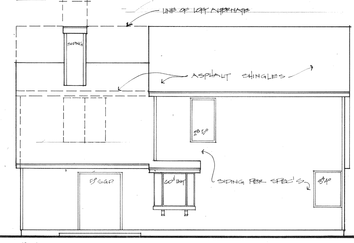 Home Plan Rear Elevation of this 3-Bedroom,1572 Sq Ft Plan -124-1150