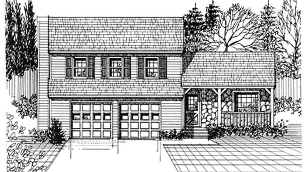 Farmhouse home (ThePlanCollection: Plan #124-1151)