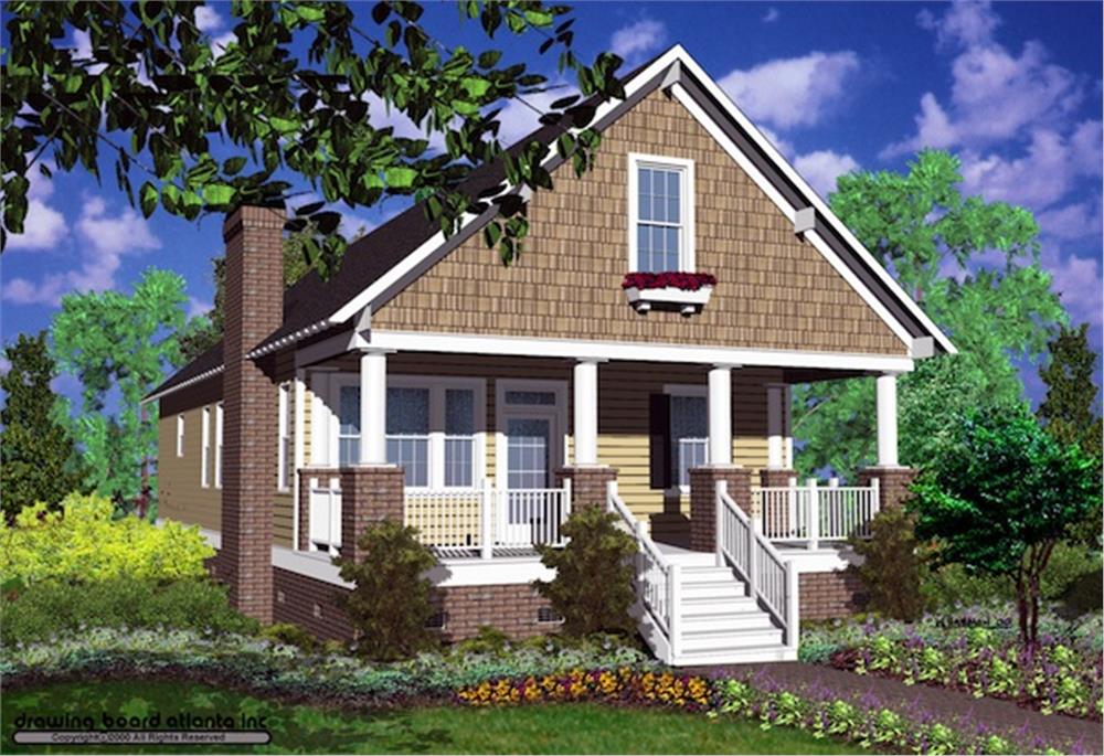 Front elevation of Small House Plans home (ThePlanCollection: House Plan #124-1159)