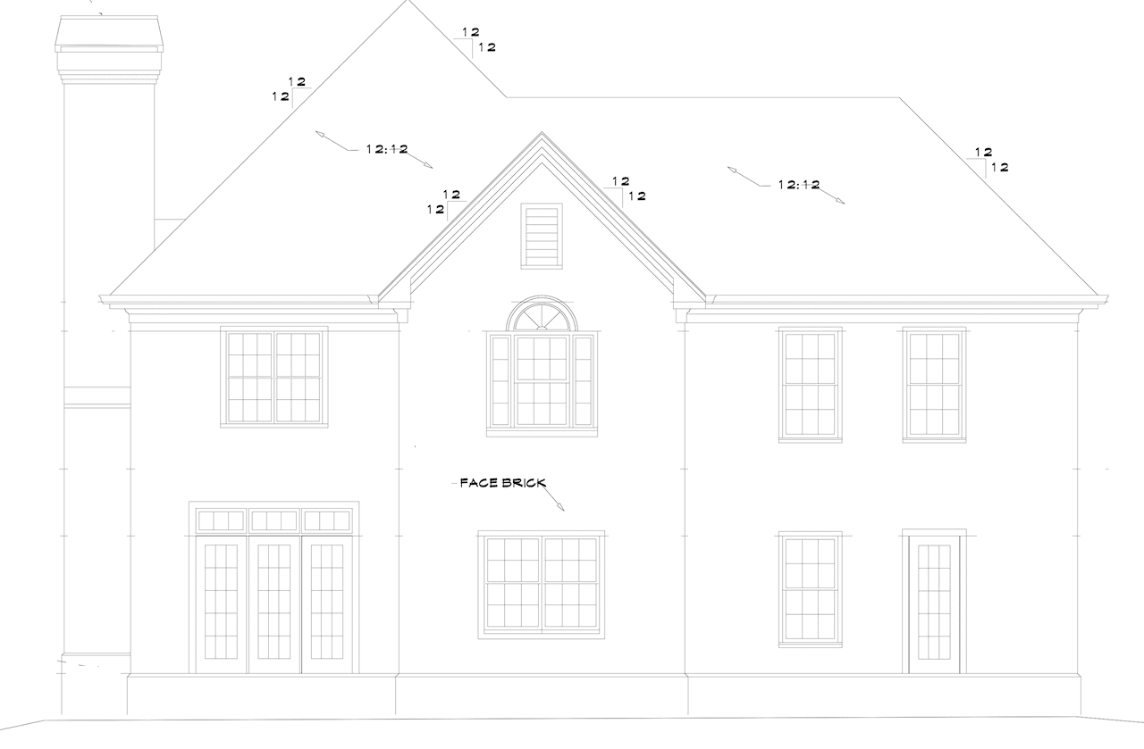 Home Plan Rear Elevation of this 3-Bedroom,1983 Sq Ft Plan -124-1160