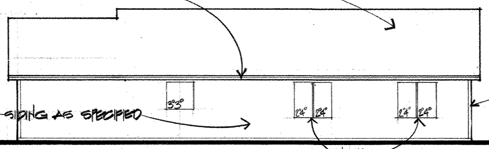Home Plan Rear Elevation of this 3-Bedroom,1055 Sq Ft Plan -124-1164