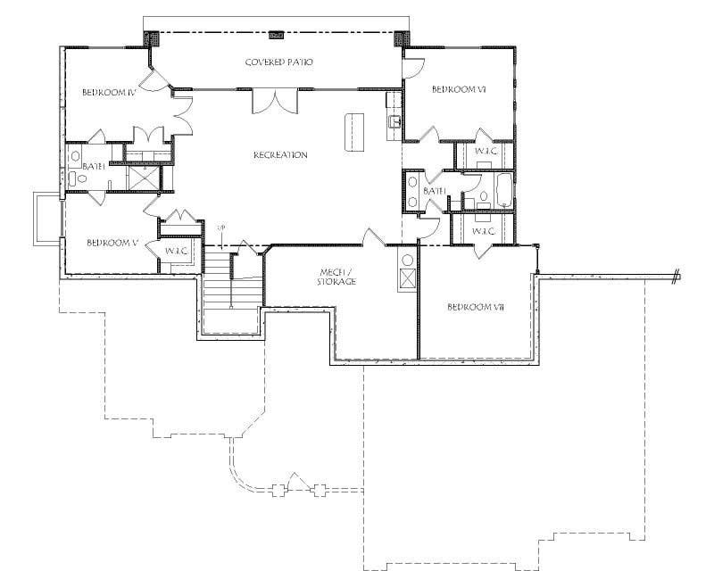 Floor Plan Basement of Plan #125-1008