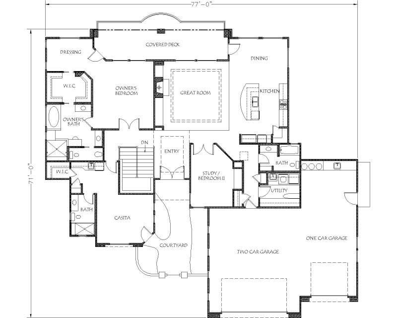 Floor Plan First Story of Plan #125-1008