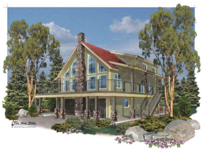 Front elevation of Country home (ThePlanCollection: House Plan #125-1015)