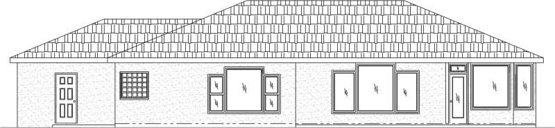 Home Plan Rear Elevation of this 3-Bedroom,1840 Sq Ft Plan -125-1017