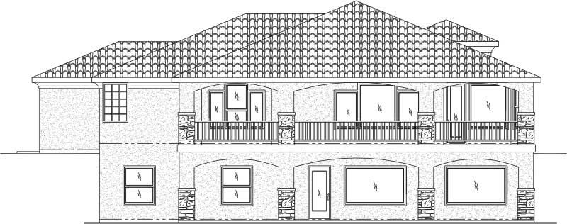 Home Plan Rear Elevation of this 6-Bedroom,4140 Sq Ft Plan -125-1044