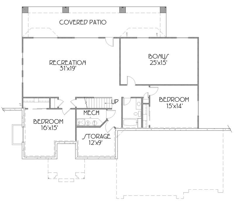 Floor Plan Basement of Mediterranean Plan #125-1044