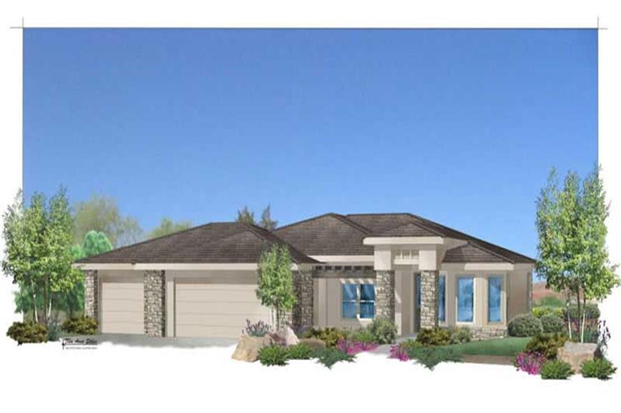 3-Bedroom, 1969 Sq Ft Contemporary House Plan - 125-1048 - Front Exterior