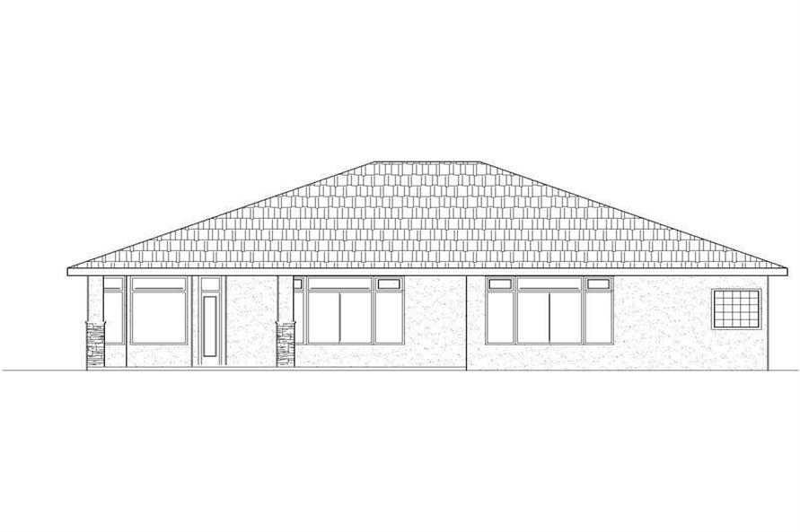 Home Plan Rear Elevation of this 4-Bedroom,1887 Sq Ft Plan -125-1170