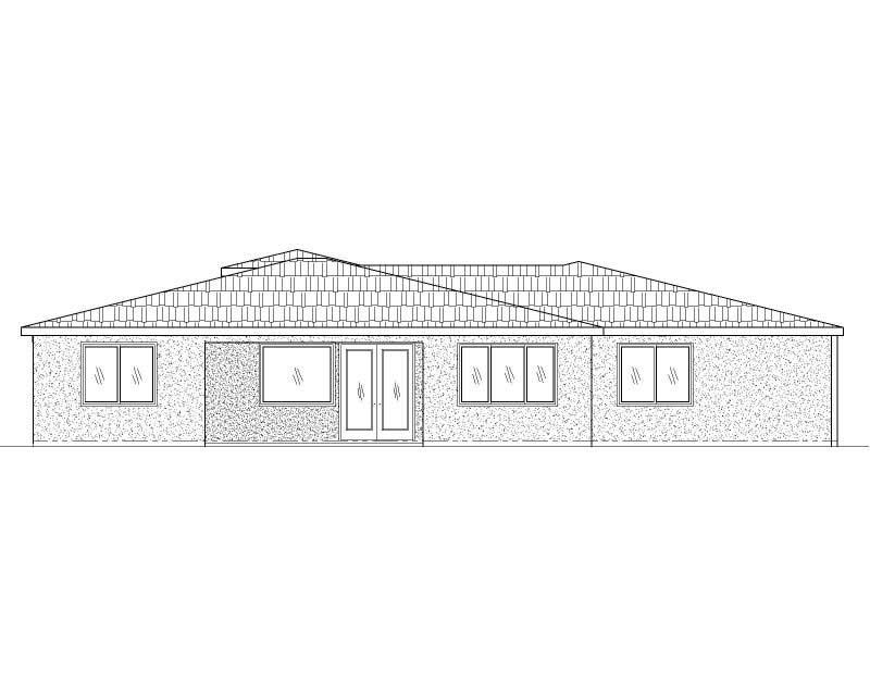 Home Plan Rear Elevation of this 4-Bedroom,2476 Sq Ft Plan -125-1174