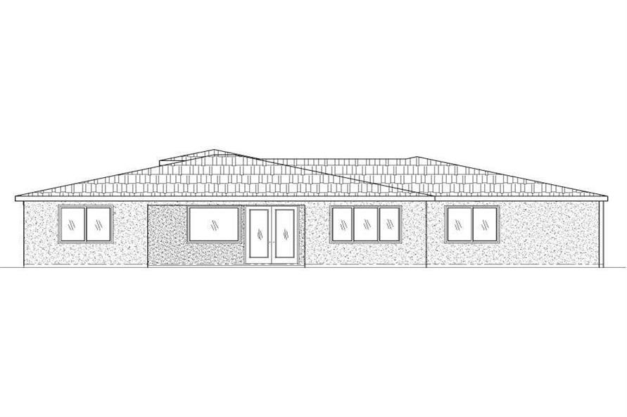 Home Plan Rear Elevation of this 4-Bedroom,2476 Sq Ft Plan -125-1174