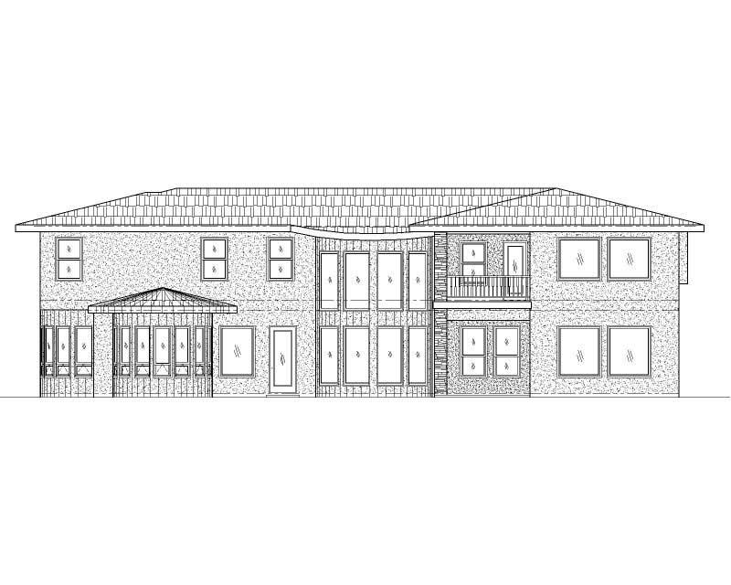 Home Plan Rear Elevation of this 7-Bedroom,5447 Sq Ft Plan -125-1182