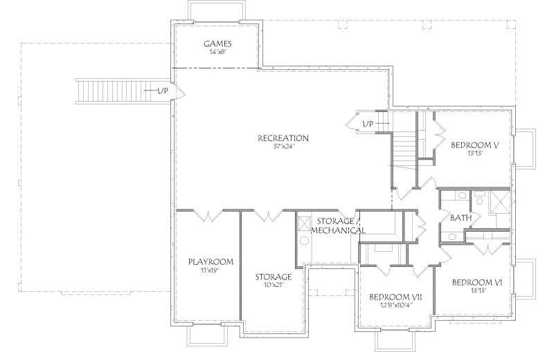 Floor Plan Basement of Luxury Plan #125-1188