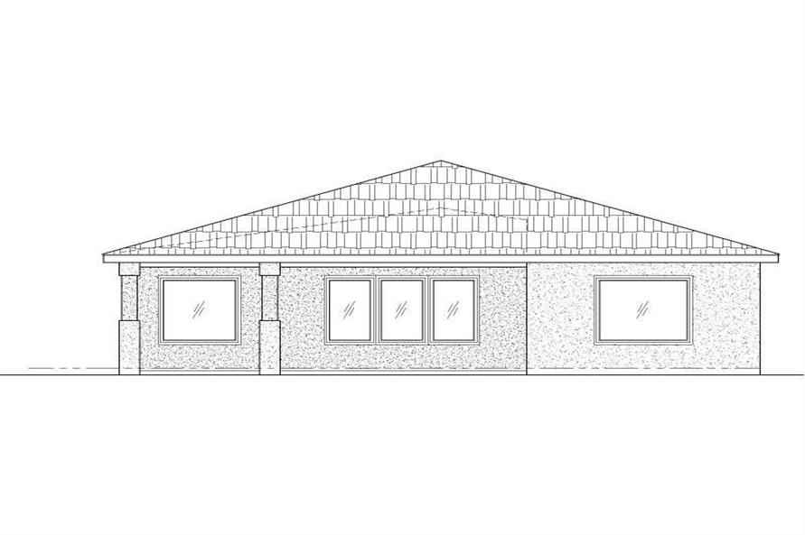 Home Plan Rear Elevation of this 3-Bedroom,1417 Sq Ft Plan -125-1207