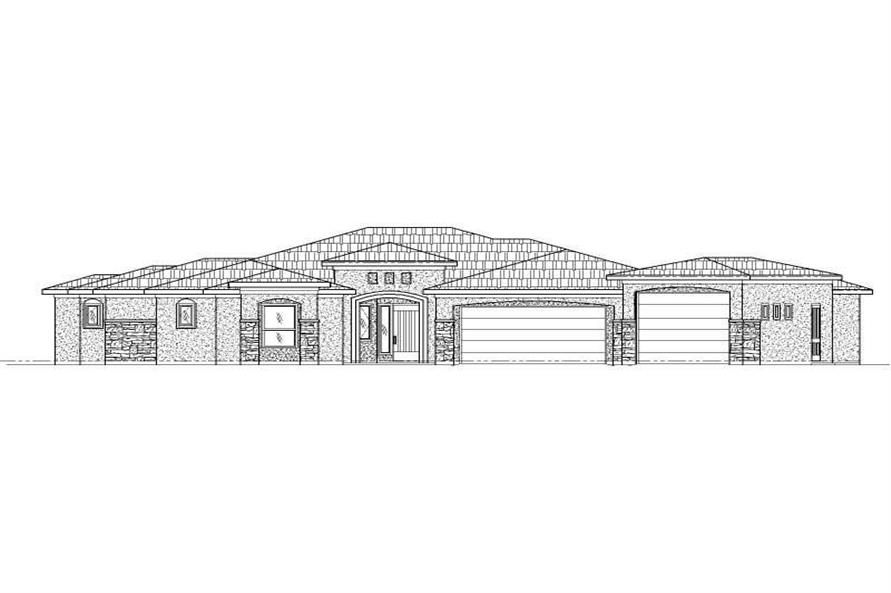 1-Bedroom, 3340 Sq Ft Tuscan Home Plan - 125-1212 - Main Exterior