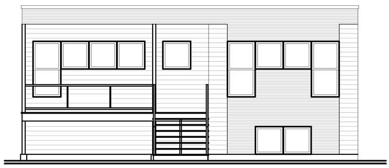 Home Plan Rear Elevation of this 2-Bedroom,1372 Sq Ft Plan -126-1010