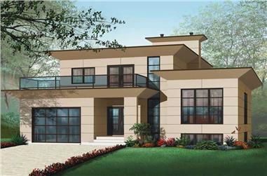 4-Bedroom, 3198 Sq Ft Contemporary Home Plan - 126-1012 - Main Exterior