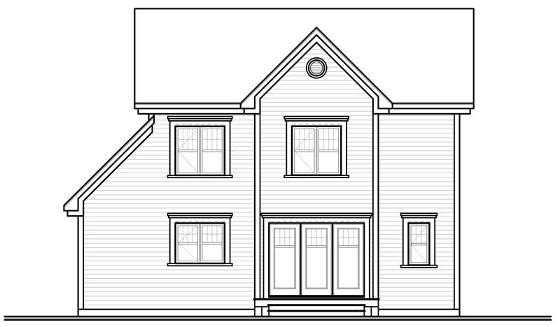 Home Plan Rear Elevation of this 3-Bedroom,1824 Sq Ft Plan -126-1017