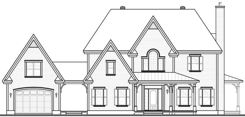 Home Plan Front Elevation of this 4-Bedroom,2393 Sq Ft Plan -126-1020