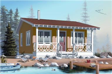 1-Bedroom, 400 Sq Ft Lake Home Plan - 126-1022 - Main Exterior