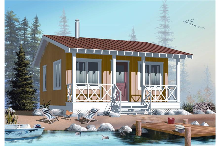 1-Bedroom, 400 Sq Ft Lake Home Plan - 126-1022 - Main Exterior