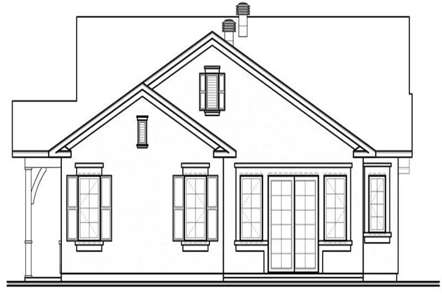 Home Plan Rear Elevation of this 3-Bedroom,2104 Sq Ft Plan -126-1034