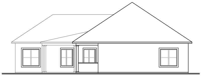 Home Plan Rear Elevation of this 3-Bedroom,2388 Sq Ft Plan -126-1035