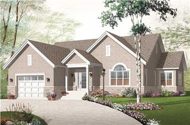 2-Bedroom, 1521 Sq Ft Country House Plan - 126-1038 - Front Exterior