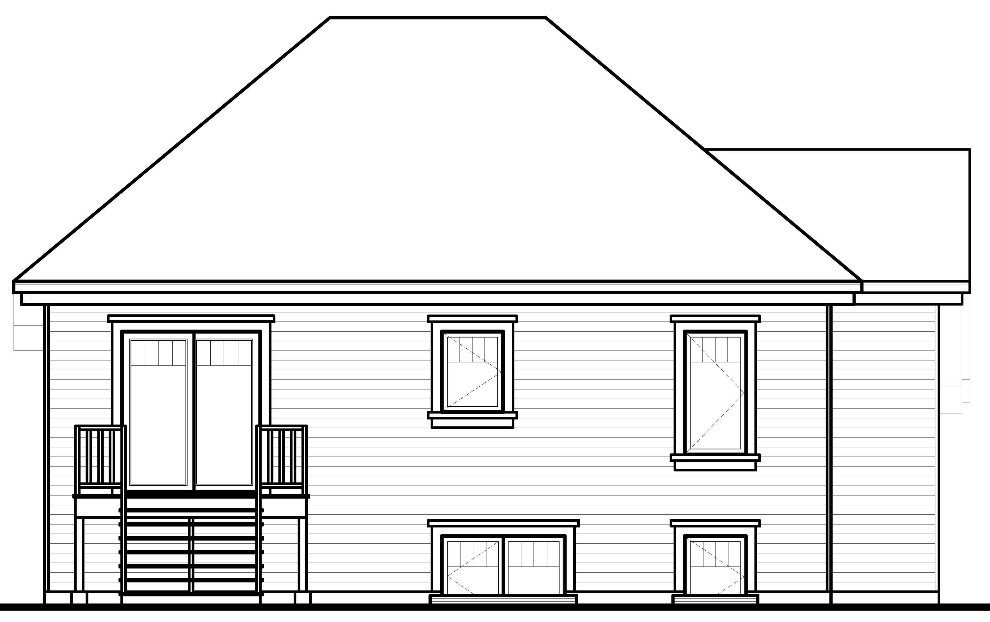 Home Plan Rear Elevation of this 4-Bedroom,2056 Sq Ft Plan -126-1048