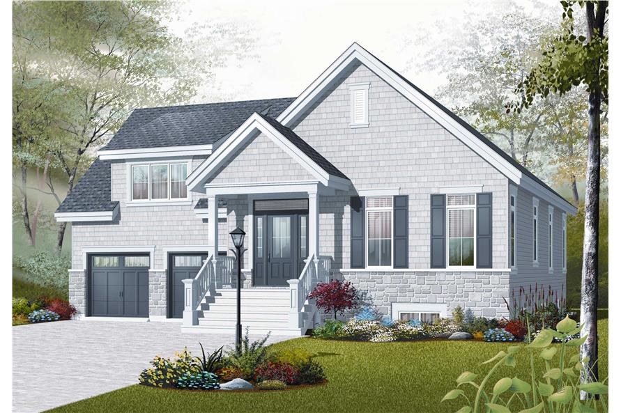 3-Bedroom, 1438 Sq Ft Country Home Plan - 126-1056 - Main Exterior