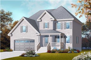 5-Bedroom, 2447 Sq Ft Country House Plan - 126-1061 - Front Exterior