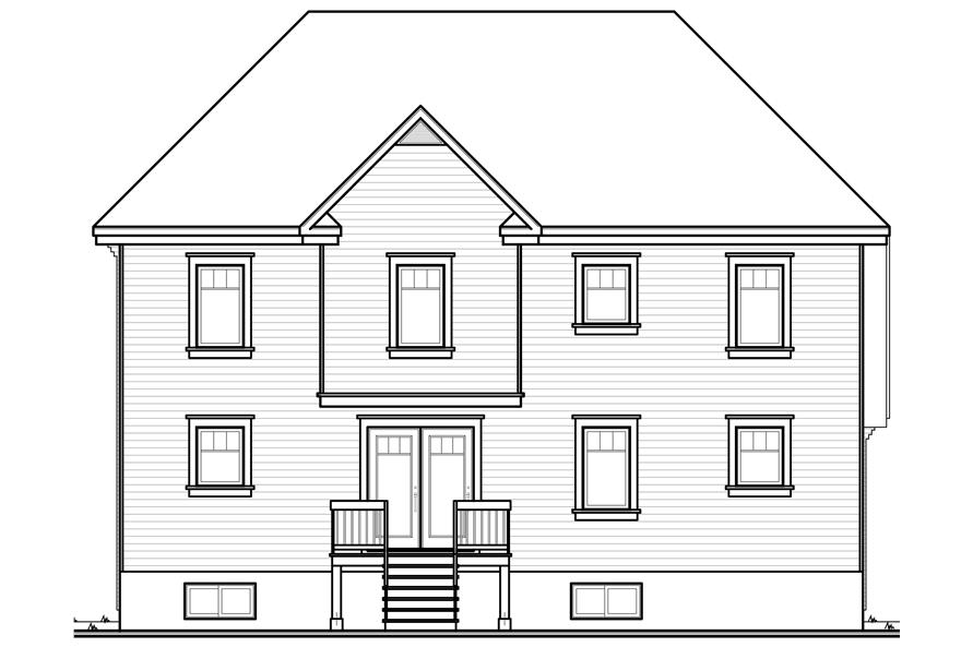 Home Plan Rear Elevation of this 5-Bedroom,2447 Sq Ft Plan -126-1061