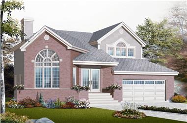 3-Bedroom, 1830 Sq Ft Multi-Level House Plan - 126-1063 - Front Exterior