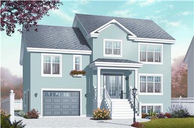 4-Bedroom, 1867 Sq Ft Multi-Level House Plan - 126-1065 - Front Exterior